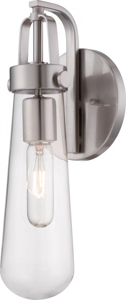 Nuvo 60-5261 Beaker; 1 Light; Wall Sconce with Clear Glass; Lamp Inclu