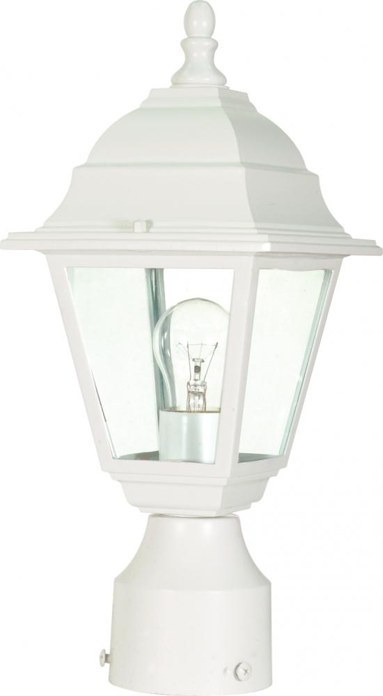 Nuvo 60-546 Briton; 1 Light; 14 in.; Post Lantern with Clear Glass; Wh
