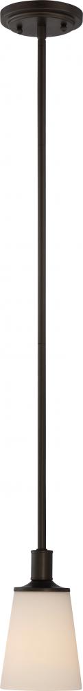 Nuvo 60-5928 Laguna; 1 Light; Mini Pendant with White Glass; Forest Br