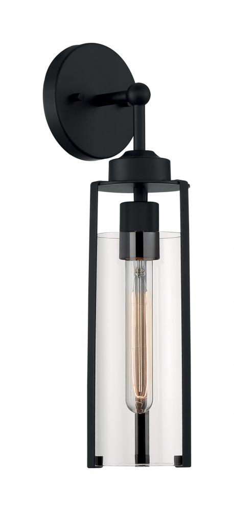 Nuvo 60-7161 Marina - 1 Light Sconce with Clear Glass - Matte Black Fi