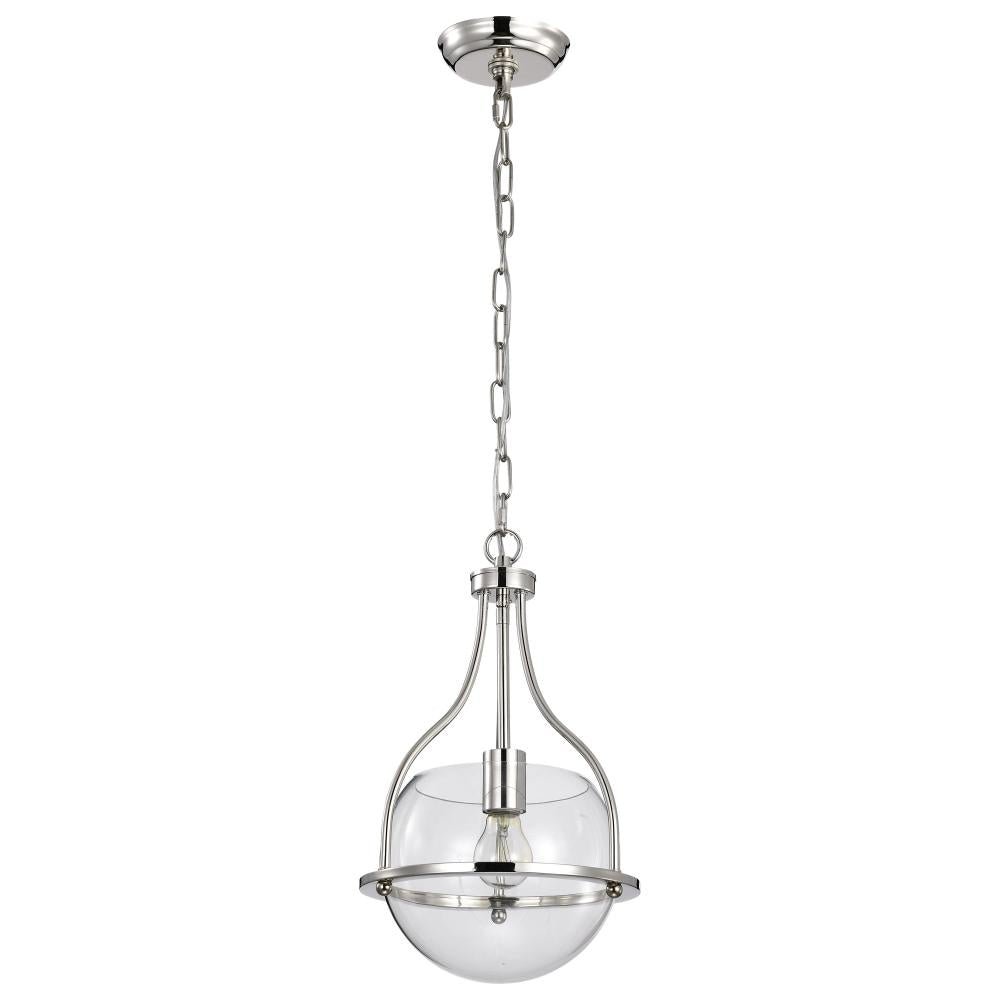 Nuvo 60-7816 Amado 1 Light Pendant; 10 Inches; Polished Nickel Finish;