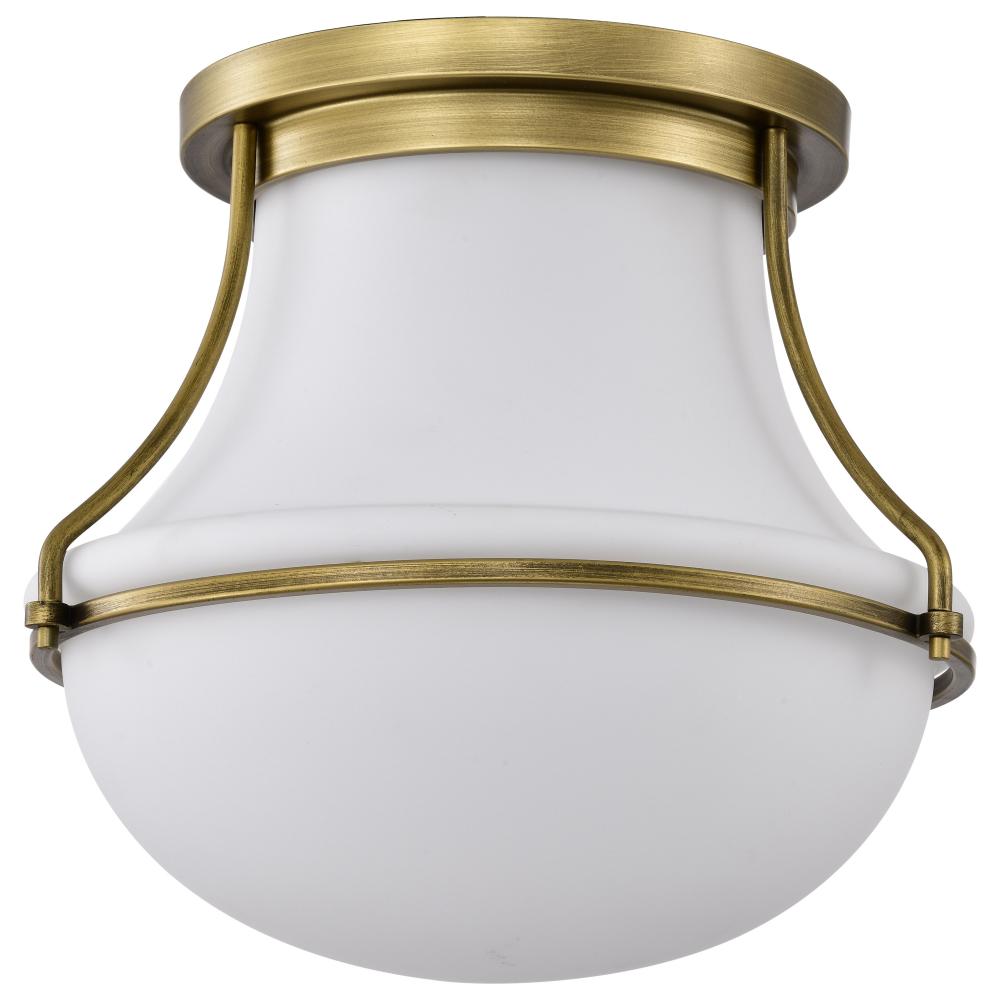 Nuvo 60-7861 Valdora 1 Light Flush Mount; 14 Inches; Natural Brass Fin