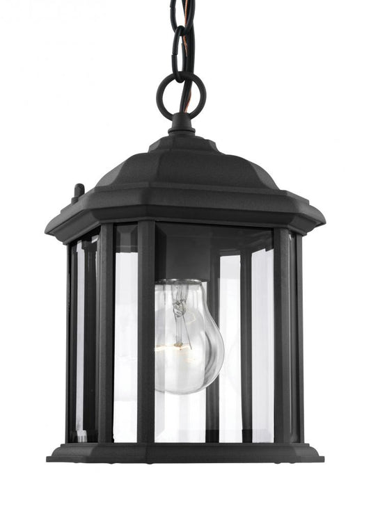 Generation Lighting 60029-12 Kent traditional 1-light outdoor exterior semi-flush convertible ceiling hanging pendant in black fi