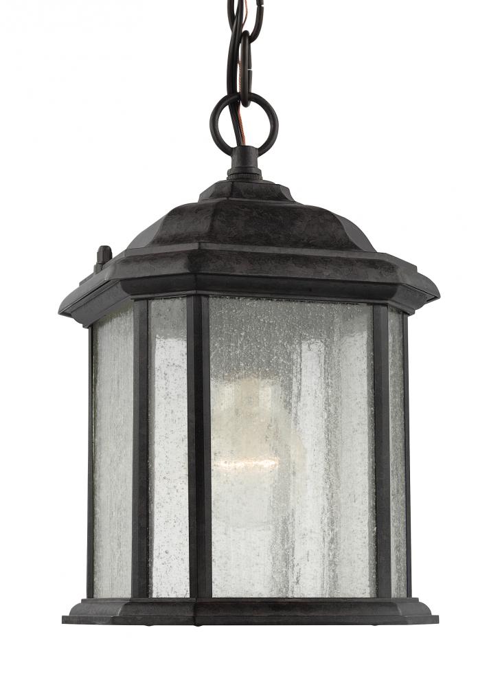 Generation Lighting 60029-746 Kent traditional 1-light outdoor exterior semi-flush convertible ceiling hanging pendant in oxford b