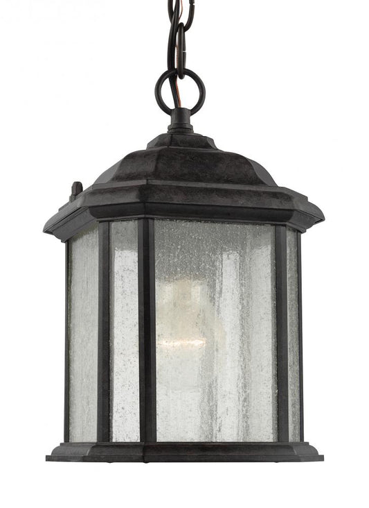Generation Lighting 60029-746 Kent traditional 1-light outdoor exterior semi-flush convertible ceiling hanging pendant in oxford b