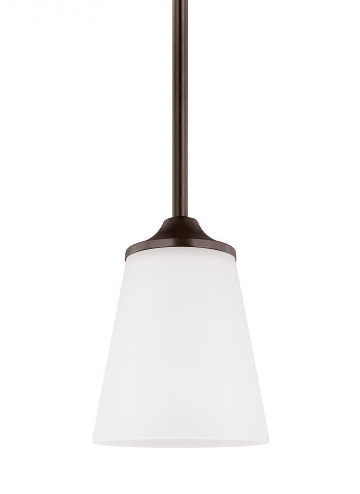 Generation Lighting 6124501EN3-710 Hanford traditional 1-light LED indoor dimmable ceiling hanging single pendant light in bronze finis