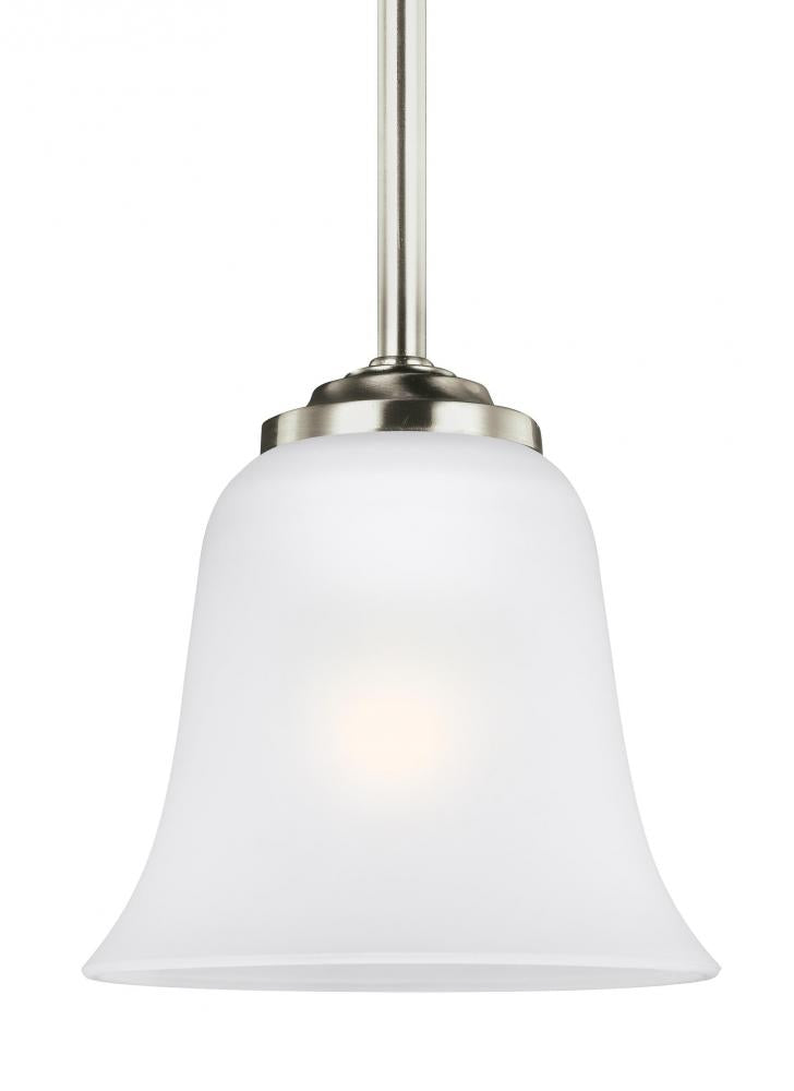 Generation Lighting 6139001EN3-962 Emmons traditional 1-light LED indoor dimmable ceiling hanging single pendant light in brushed nicke