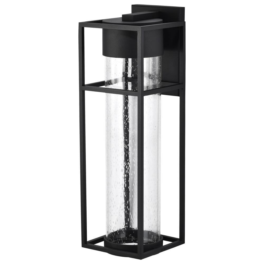 Nuvo 62-1614 Ledges; 10W LED; Large Wall Lantern; Matte Black with Cle