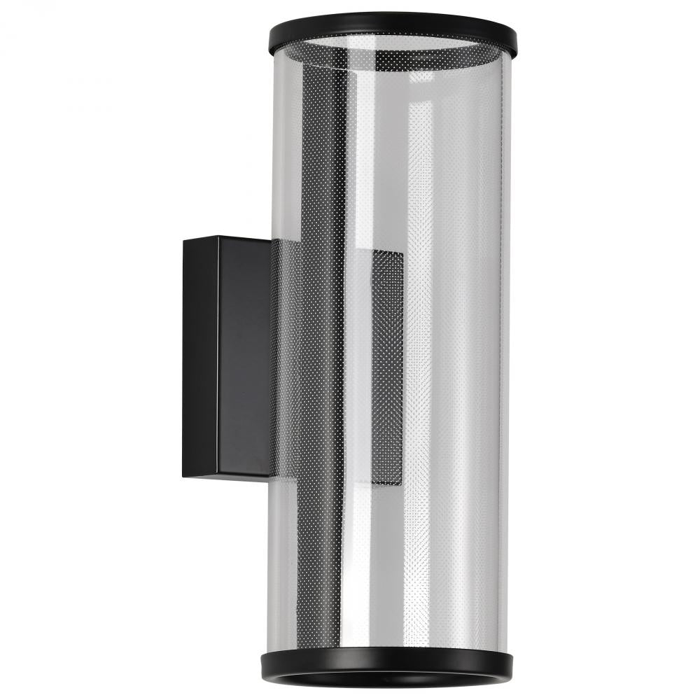Nuvo 62-2042 Vale; 12 Inch LED Sconce; Matte Black; Silk Screened Acry