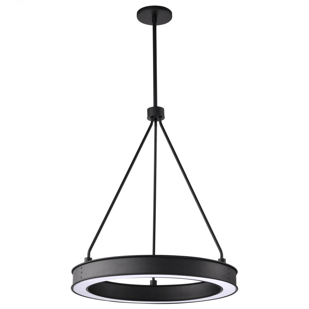 Nuvo 62-2261 Longford; 20 Inch LED Pendant; Textured Black; Acrylic Le