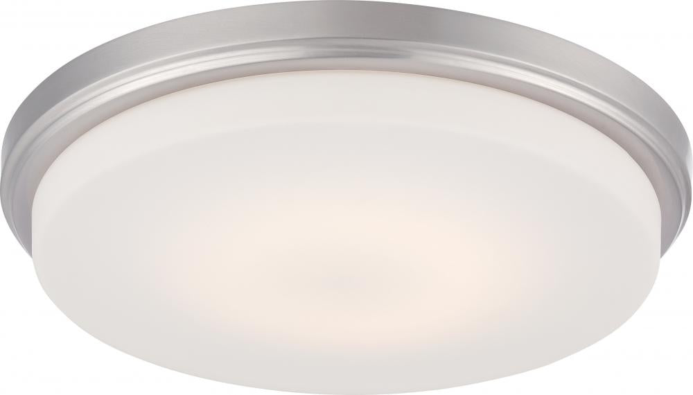 Nuvo 62-609 Dale; LED Flush Fixture with Opal Frosted Glass; Brushed N