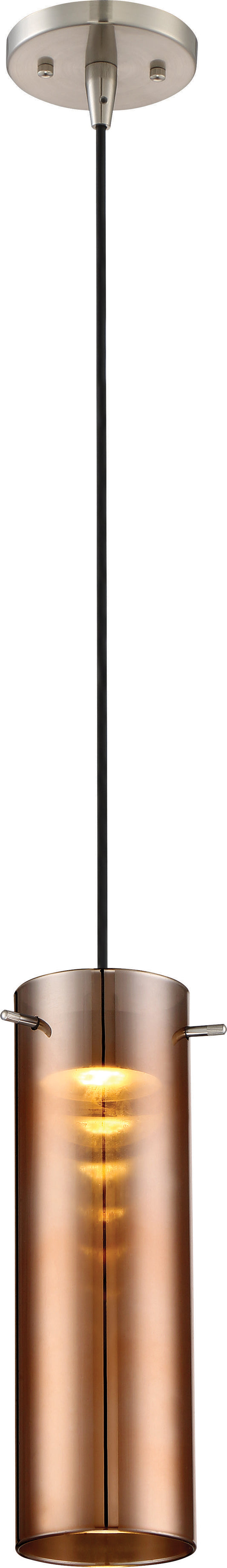 Nuvo 62-955 Pulse; LED Mini Pendant with Copper Glass; Brushed Nickel 