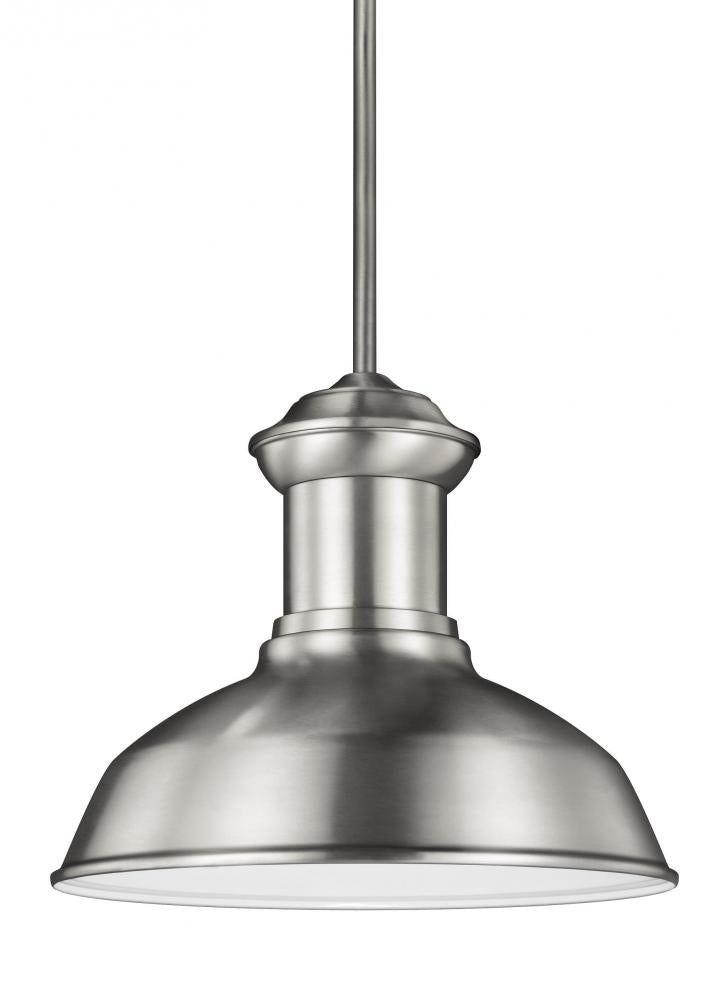 Generation Lighting 6247701-04 Fredricksburg traditional 1-light outdoor exterior Dark Sky compliant ceiling hanging pendant in sat