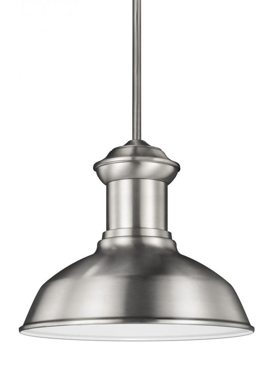 Generation Lighting 6247701-04 Fredricksburg traditional 1-light outdoor exterior Dark Sky compliant ceiling hanging pendant in sat
