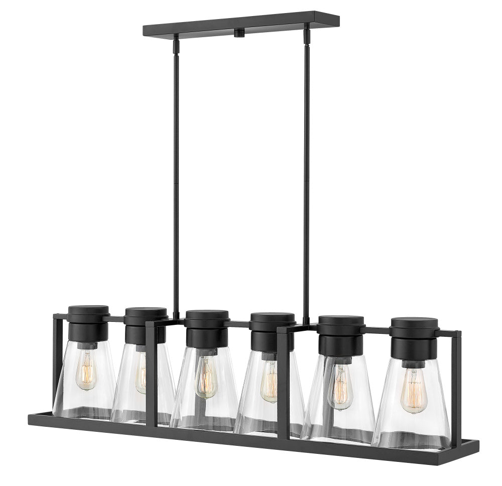 Hinkley 63306BK-CL Medium Six Light Linear