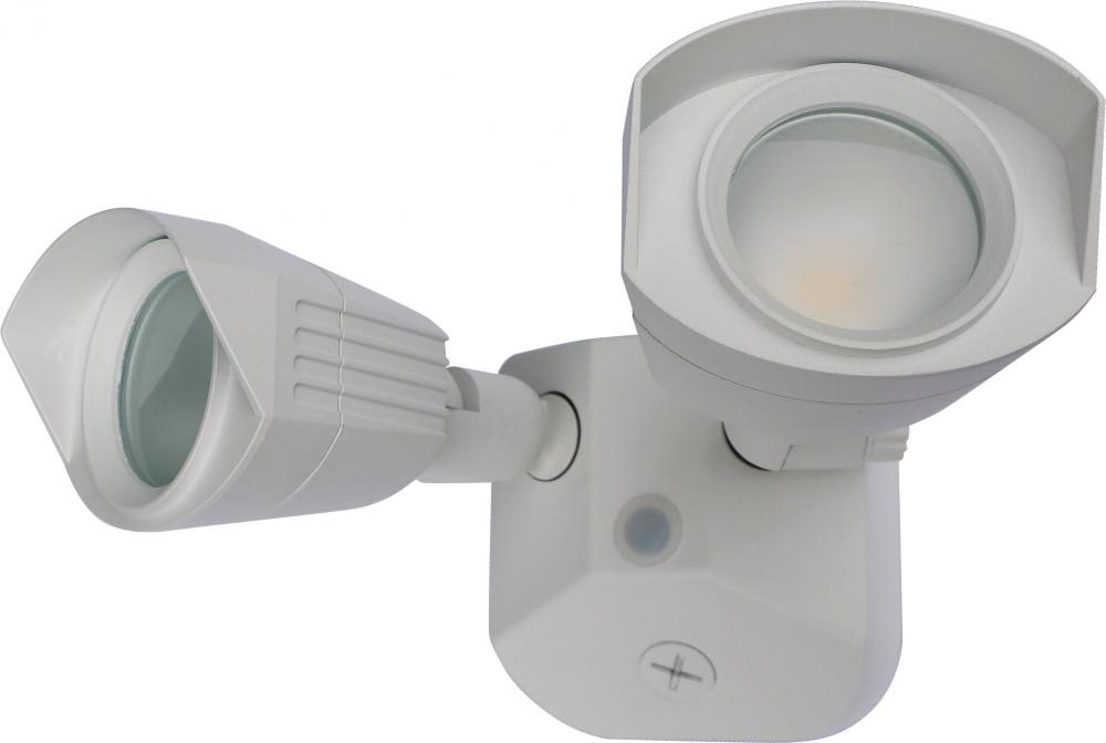 Nuvo 65-216 LED Security Light - Dual Head - White Finish - 4000K - 12