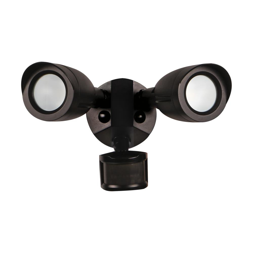 Nuvo 65-713 LED Security Light; Dual Head; Motion Sensor Included; Bro