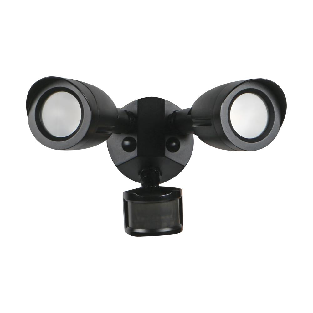Nuvo 65-721 LED Security Light; Dual Head; Motion Sensor Included; Bla
