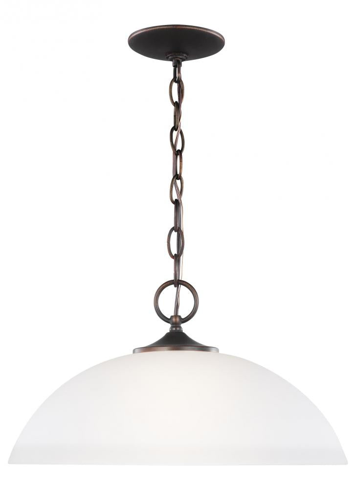 Generation Lighting 6516501EN3-710 Geary transitional 1-light LED indoor dimmable ceiling hanging single pendant light in bronze finish
