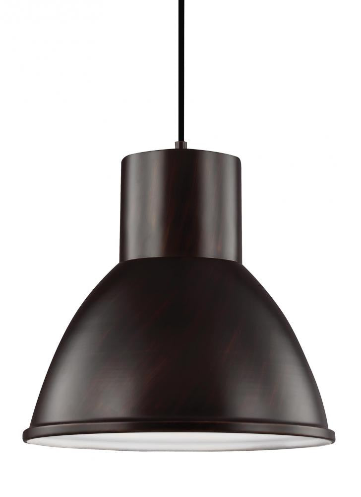 Generation Lighting 6517401-710 Division Street contemporary 1-light indoor dimmable ceiling hanging single pendant light in bronze