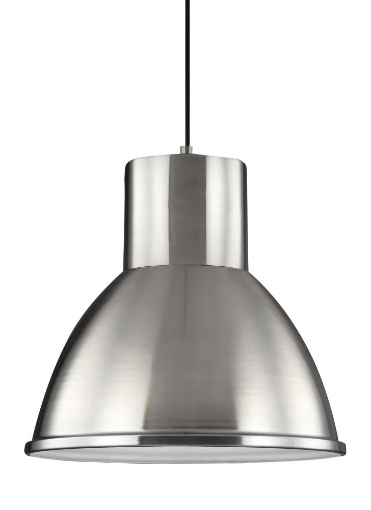 Generation Lighting 6517401-962 Division Street contemporary 1-light indoor dimmable ceiling hanging single pendant light in brushed