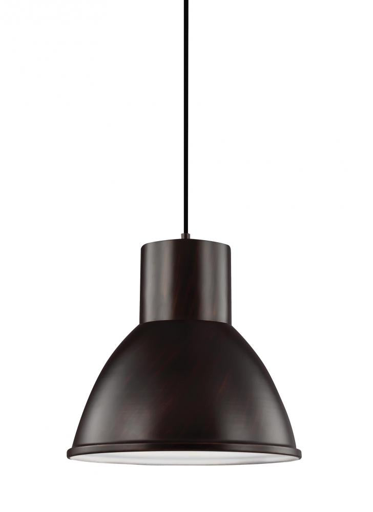 Generation Lighting 6517401EN3-710 Division Street contemporary 1-light LED indoor dimmable ceiling hanging single pendant light in bro