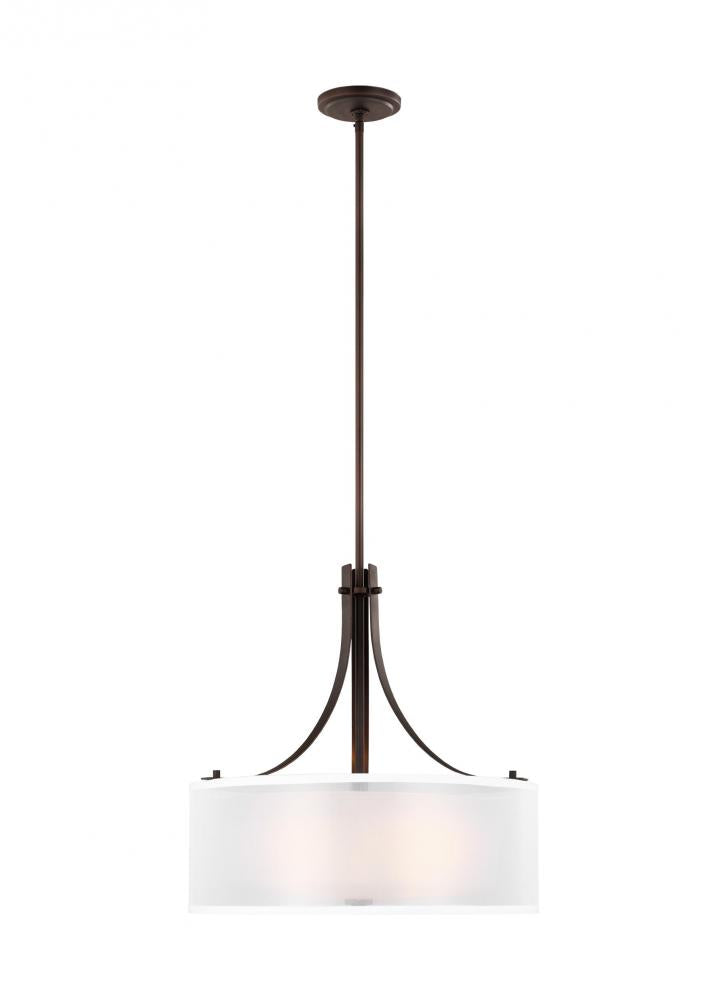 Generation Lighting 6537303-710 Elmwood Park traditional 3-light indoor dimmable ceiling pendant hanging chandelier pendant light in