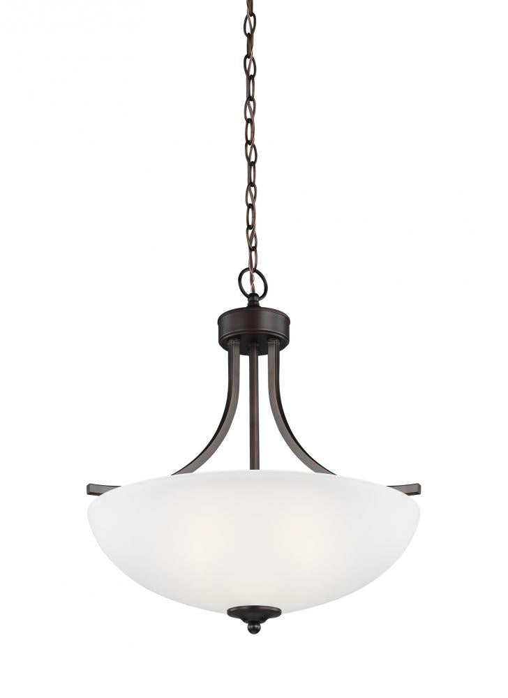 Generation Lighting 6616503-710 Geary transitional 3-light indoor dimmable ceiling pendant hanging chandelier pendant light in bronz
