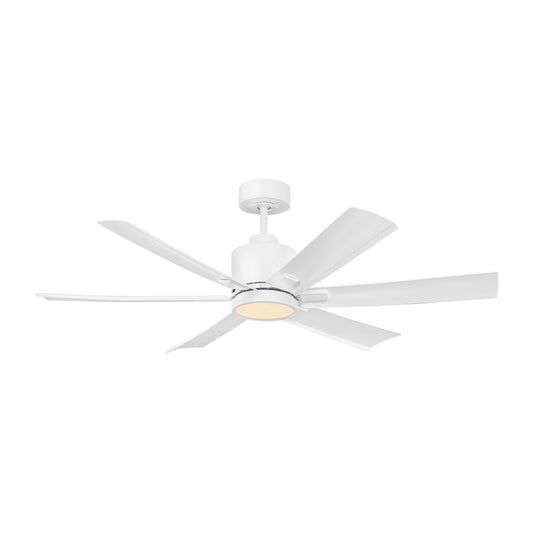 Generation Lighting 6FLSM52RZWD Flera Smart 52 LED Ceiing Fan in Matte White with Matte White Blades