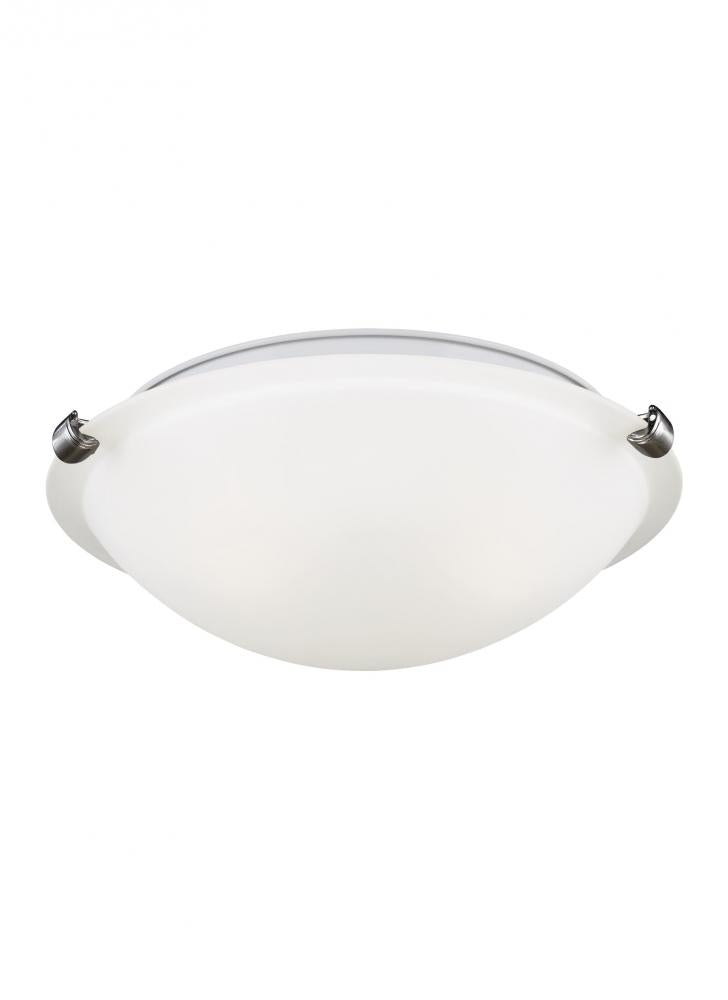 Generation Lighting 7543502-962 Clip Ceiling transitional 2-light indoor dimmable flush mount in brushed nickel silver finish with s