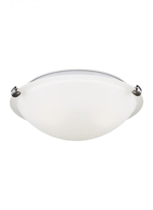 Generation Lighting 7543502-962 Clip Ceiling transitional 2-light indoor dimmable flush mount in brushed nickel silver finish with s