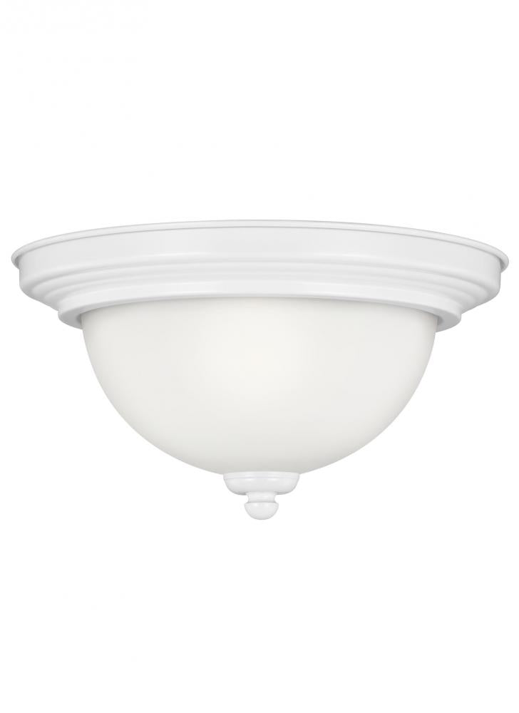 Generation Lighting 77063-15 Geary transitional 1-light indoor dimmable ceiling flush mount fixture in white finish with satin et