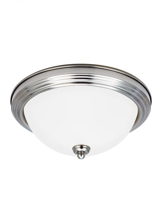 Generation Lighting 77063-962 Geary transitional 1-light indoor dimmable ceiling flush mount fixture in brushed nickel silver fini