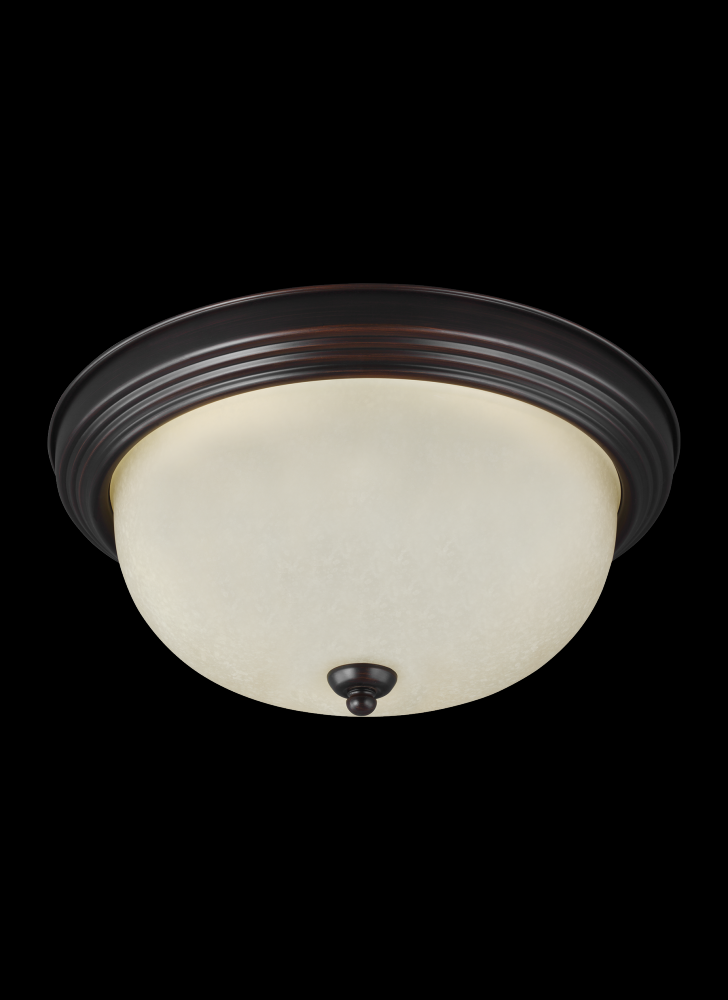 Generation Lighting 77063EN3-710 Geary transitional 1-light LED indoor dimmable ceiling flush mount fixture in bronze finish with amb