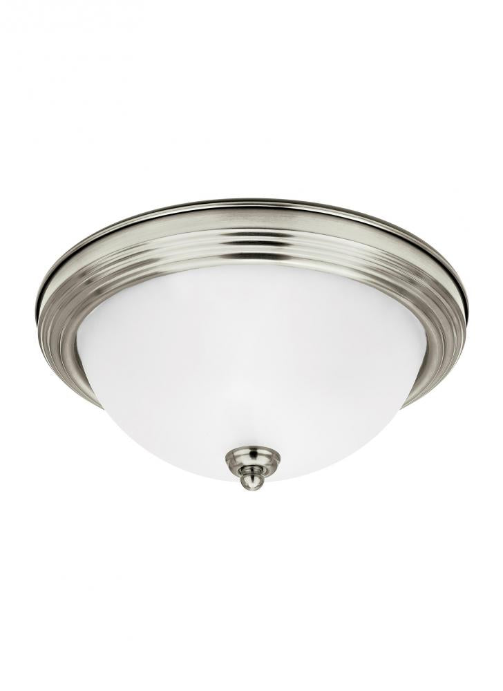 Generation Lighting 77063EN3-962 Geary transitional 1-light LED indoor dimmable ceiling flush mount fixture in brushed nickel silver