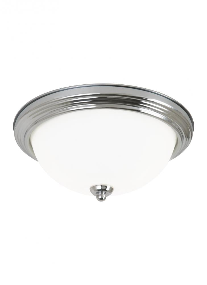 Generation Lighting 77064-962 Geary transitional 2-light indoor dimmable ceiling flush mount fixture in brushed nickel silver fini