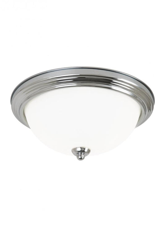 Generation Lighting 77064-962 Geary transitional 2-light indoor dimmable ceiling flush mount fixture in brushed nickel silver fini