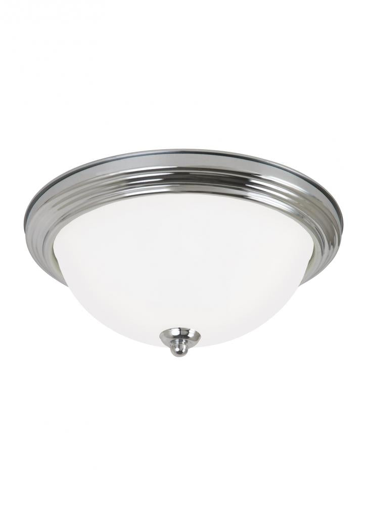 Generation Lighting 77064EN3-05 Geary transitional 2-light LED indoor dimmable ceiling flush mount fixture in chrome silver finish w