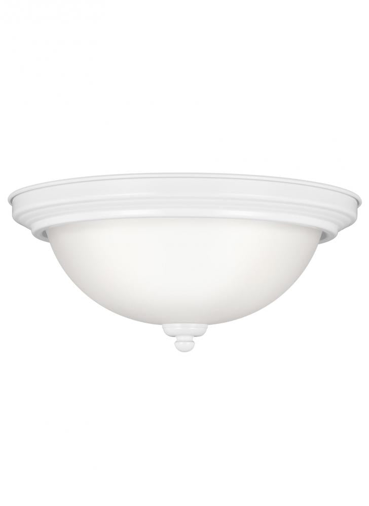 Generation Lighting 77064EN3-15 Geary transitional 2-light LED indoor dimmable ceiling flush mount fixture in white finish with sati