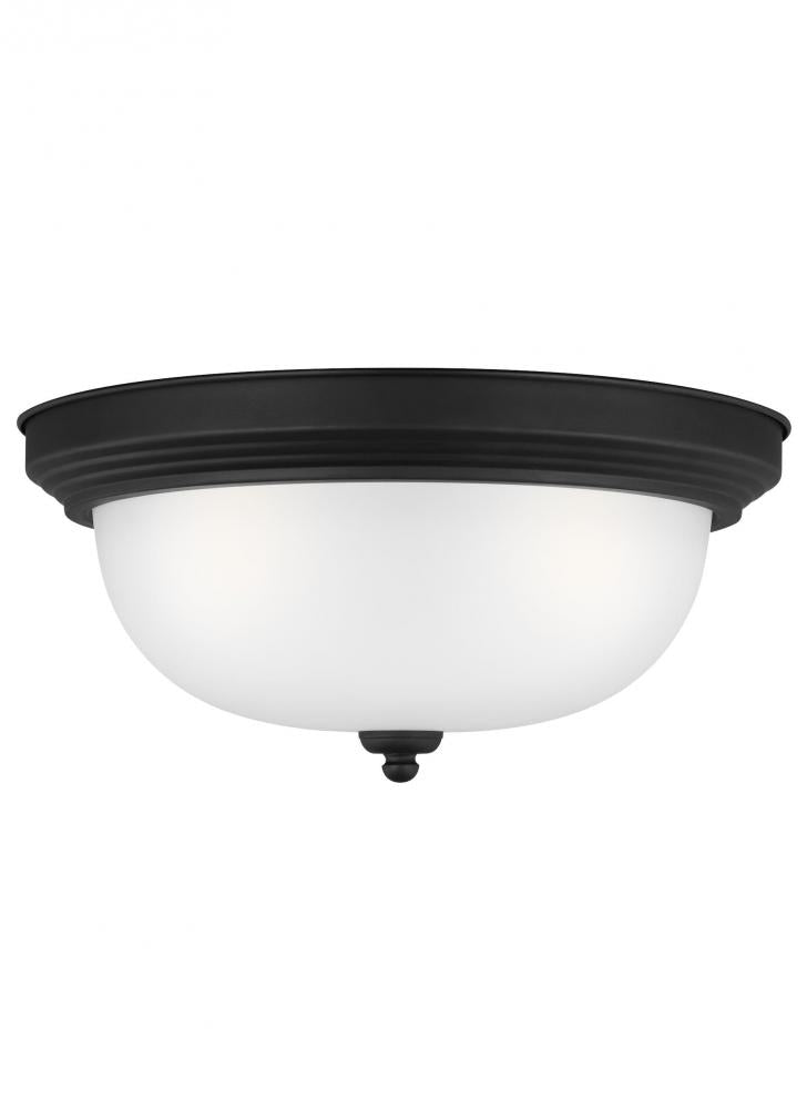 Generation Lighting 77065EN3-112 Geary transitional 3-light LED indoor dimmable ceiling flush mount fixture in midnight black finish