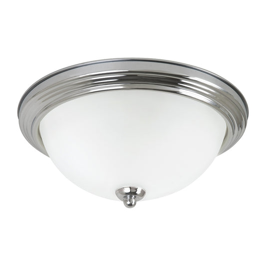 Generation Lighting 77063-05 Geary transitional 1-light indoor dimmable ceiling flush mount fixture in chrome silver finish with
