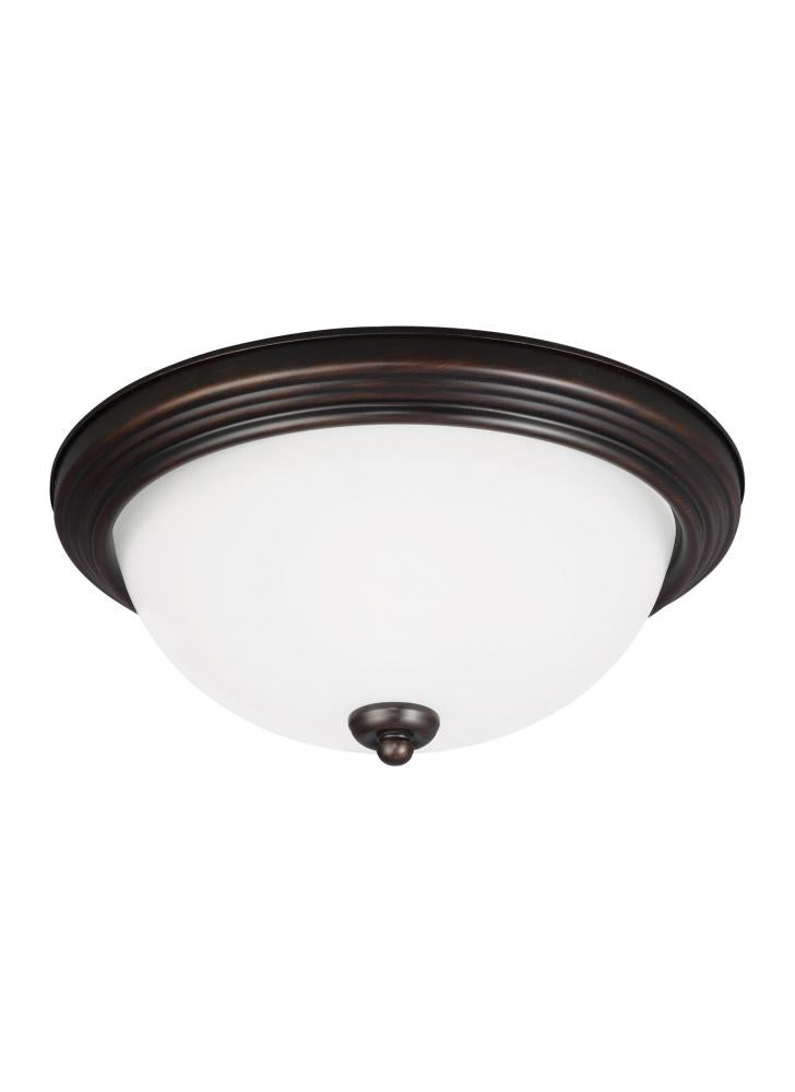 Generation Lighting 77263-710 Geary transitional 1-light indoor dimmable ceiling flush mount fixture in bronze finish with satin e