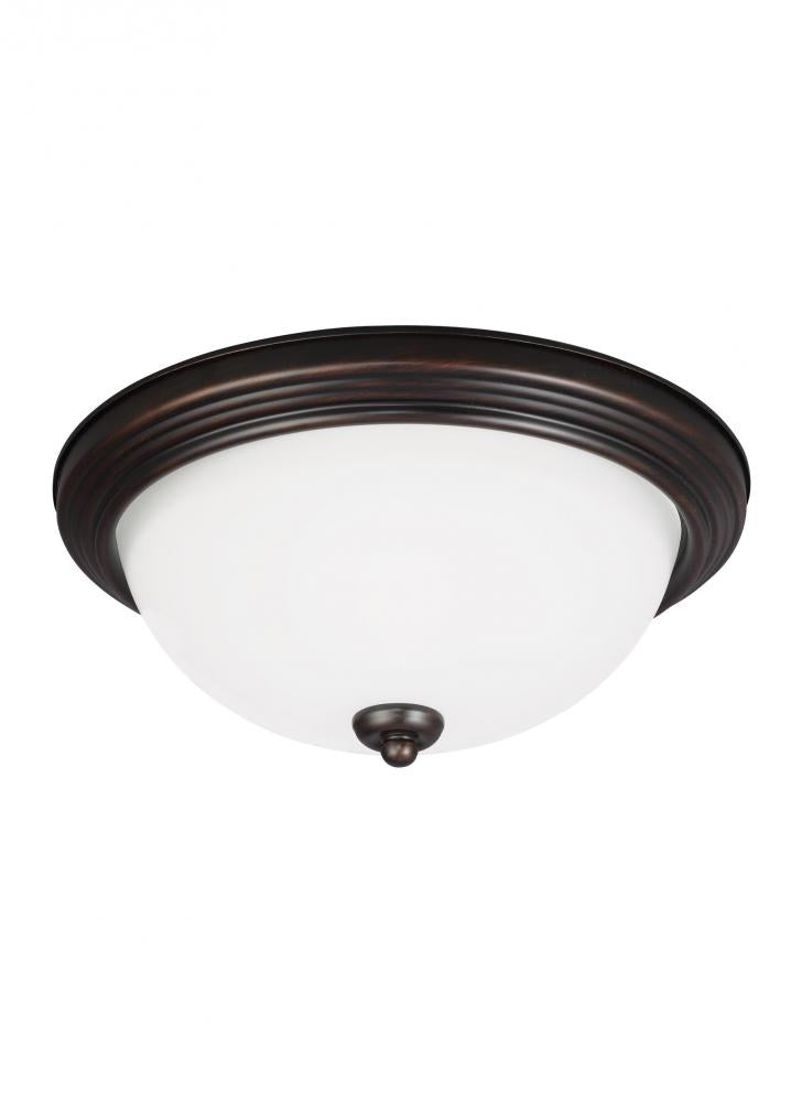Generation Lighting 77263EN3-710 Geary transitional 1-light LED indoor dimmable ceiling flush mount fixture in bronze finish with sat