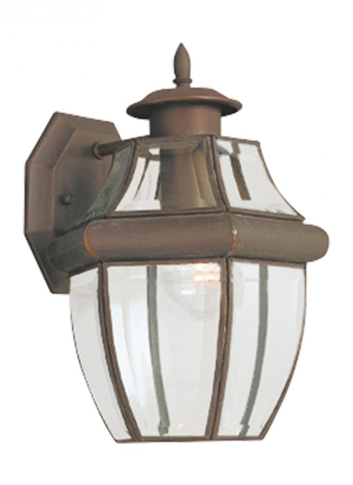 Generation Lighting 8038-71 Lancaster traditional 1-light outdoor exterior medium wall lantern sconce in antique bronze finish w