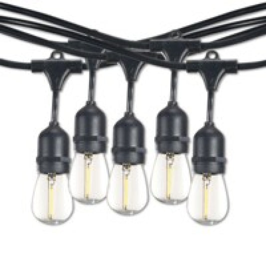 Bulbrite 810162 810162 48' STRING LIGHT 15 SOCKETS KIT BLACK W/ LED 0.7W S14 CLEAR E26 LAMPS