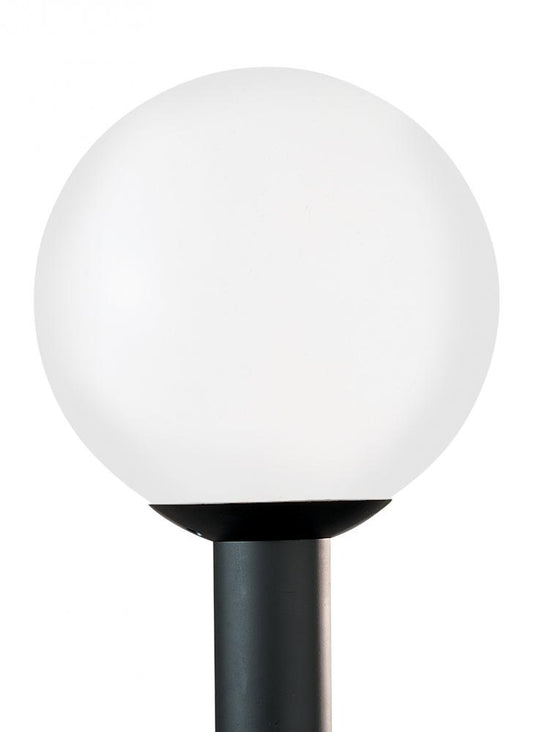 Generation Lighting 8252-68 Outdoor Globe traditional 1-light outdoor exterior medium post lantern in white finish with white pl