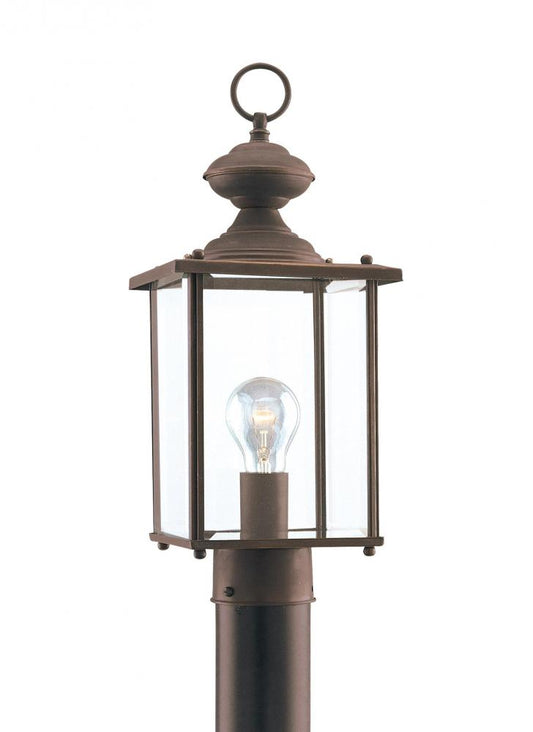 Generation Lighting 8257-71 Jamestowne transitional 1-light outdoor exterior post lantern in antique bronze finish with clear be