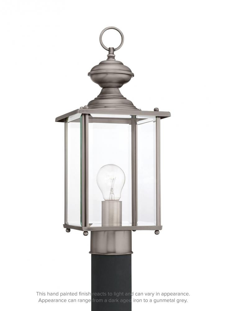 Generation Lighting 8257-965 Jamestowne transitional 1-light outdoor exterior post lantern in antique brushed nickel silver finis