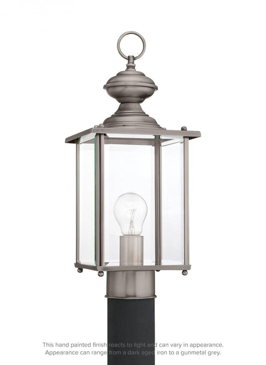 Generation Lighting 8257-965 Jamestowne transitional 1-light outdoor exterior post lantern in antique brushed nickel silver finis