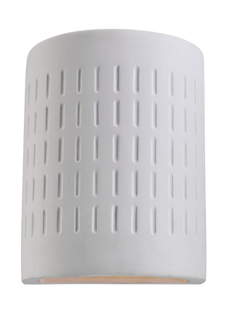 Generation Lighting 83046EN3-714 Paintable Ceramic Sconces transitional 1-light LED outdoor exterior Dark Sky compliant round etched